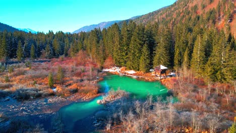 Aerial-4K-drone-footage-of-Zelenci-Springs