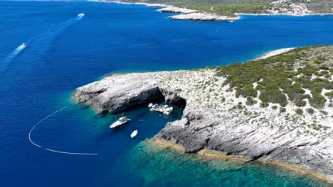 breathtaking footage of green cave ravnik island near the vis island