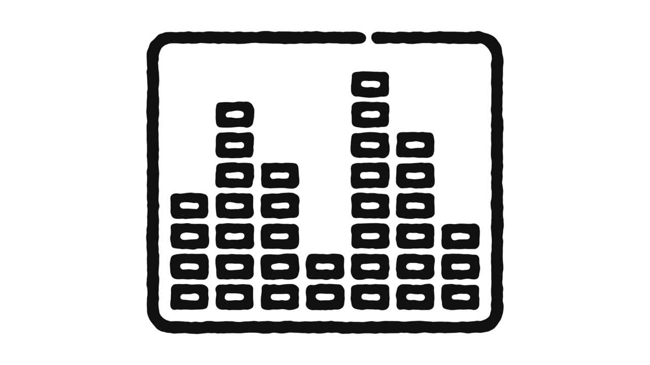 Equalizer Icon Animation Footage & Alpha Channel