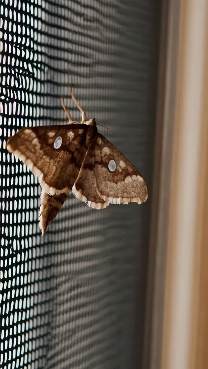 Brown Moth on Window Screen
