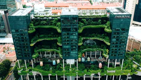 aerial view of 5 star city hotel. the park royal hotel on pickering, china town, singapore