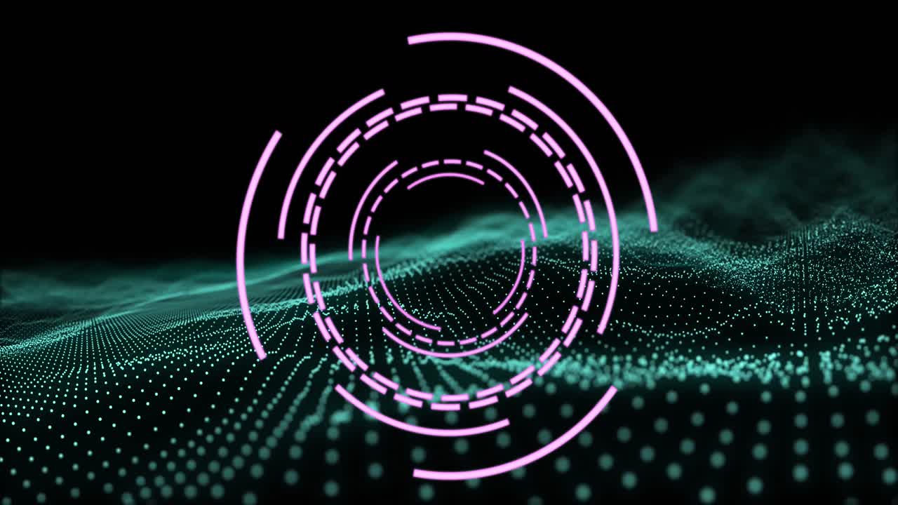 Animation of scope scanning and white spots on black background