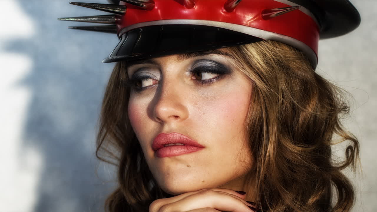 여자 스파이크 모자 4k 0 09