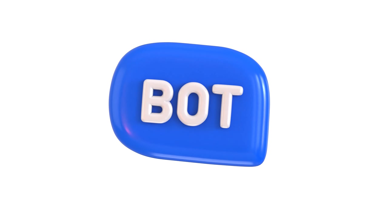 3D animovaná ikona řečové bubliny bota