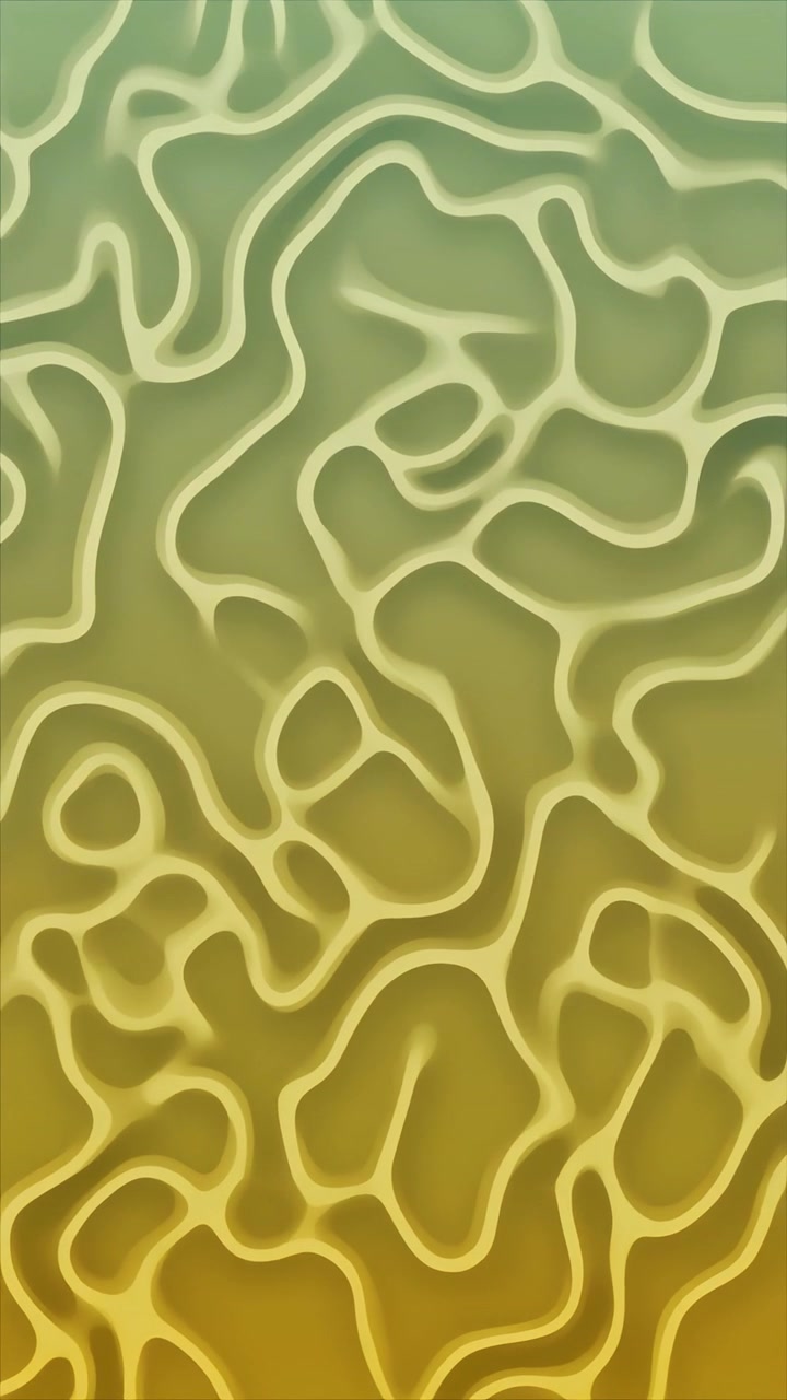 Fluid Abstract Organic Pattern with Green and Yellow Gradient Background