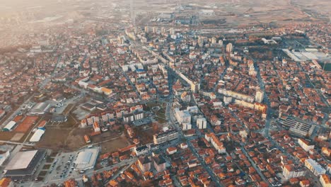 vintage panorama look of the city 4k drone