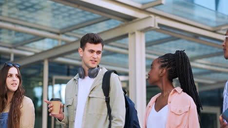 university student group, walking