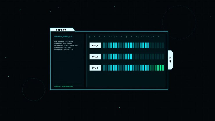 Futuristisk digital datagrænseflade med indlæsningsstatuslinjer
