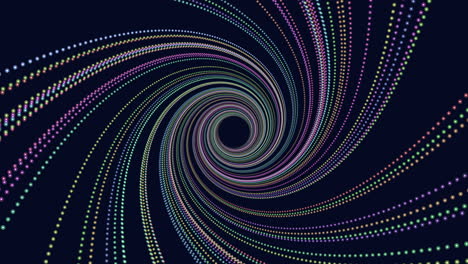 Neon-spiral-lines-pattern-with-dots-in-black-hole