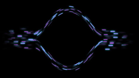 animation of glowing light trails of data transfer moving on black background