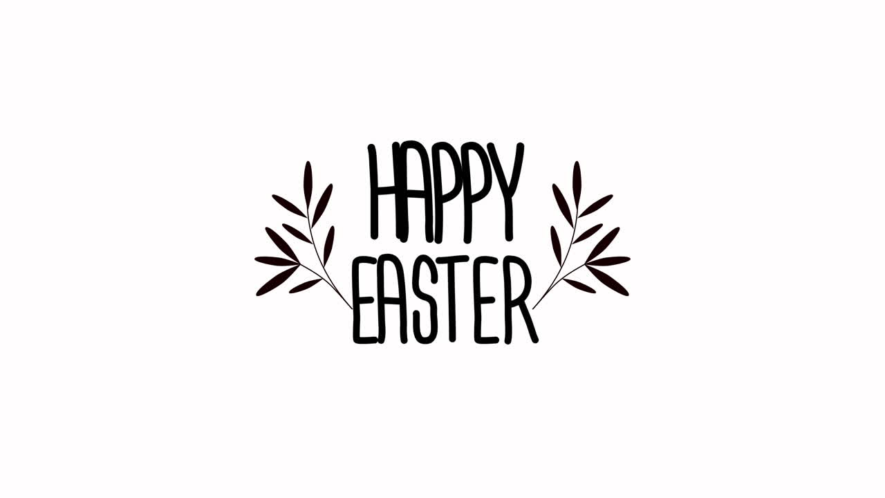Buona Pasqua con foglie primaverili su sfumatura bianca