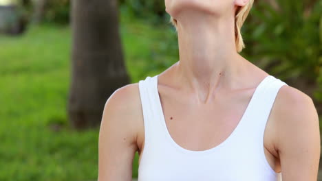 relaxing woman doing yoga