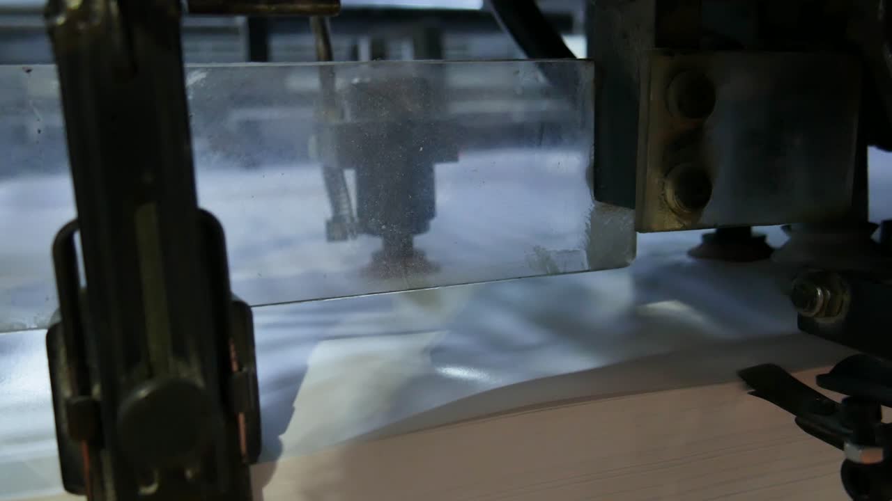 printing press working at high speed. machine printing labels for products industrialization for chain work