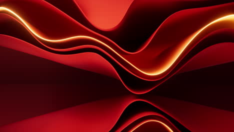 abstract red curve geometry background, 3d rendering.