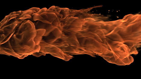 Large-fire-ball-moving-in-slowmotion-horizontally