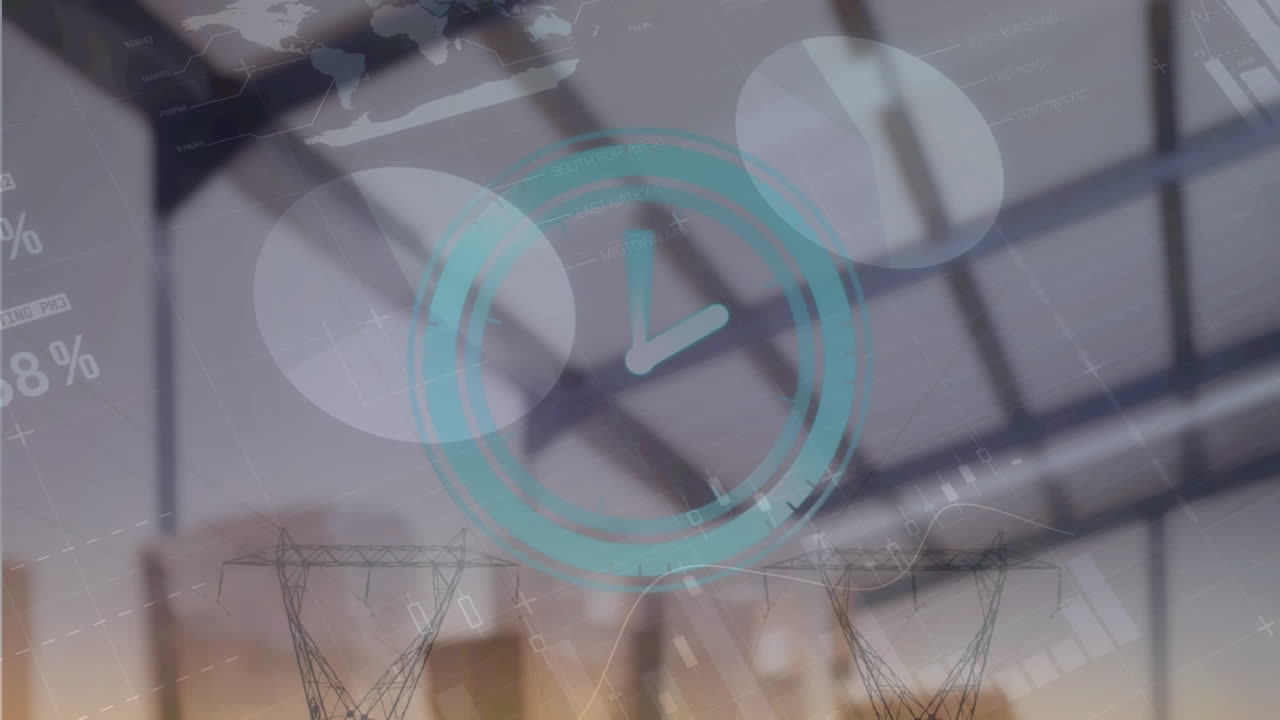 파란 시계의 애니메이션과 창고에 대한 데이터 처리