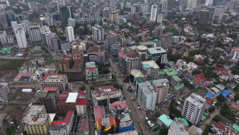 cityscape of bole - district of addis ababa, ethiopia - aerial shot