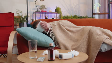 sick person on couch