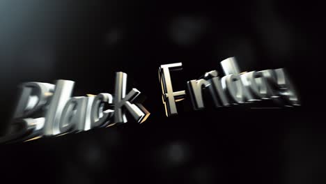 black friday 3d cinematic title trailer animation opening intro text message on blue background. 4k 3d illustration black friday golden text with white bokeh effect title intro