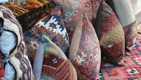 colorful ethnic pillows and rugs