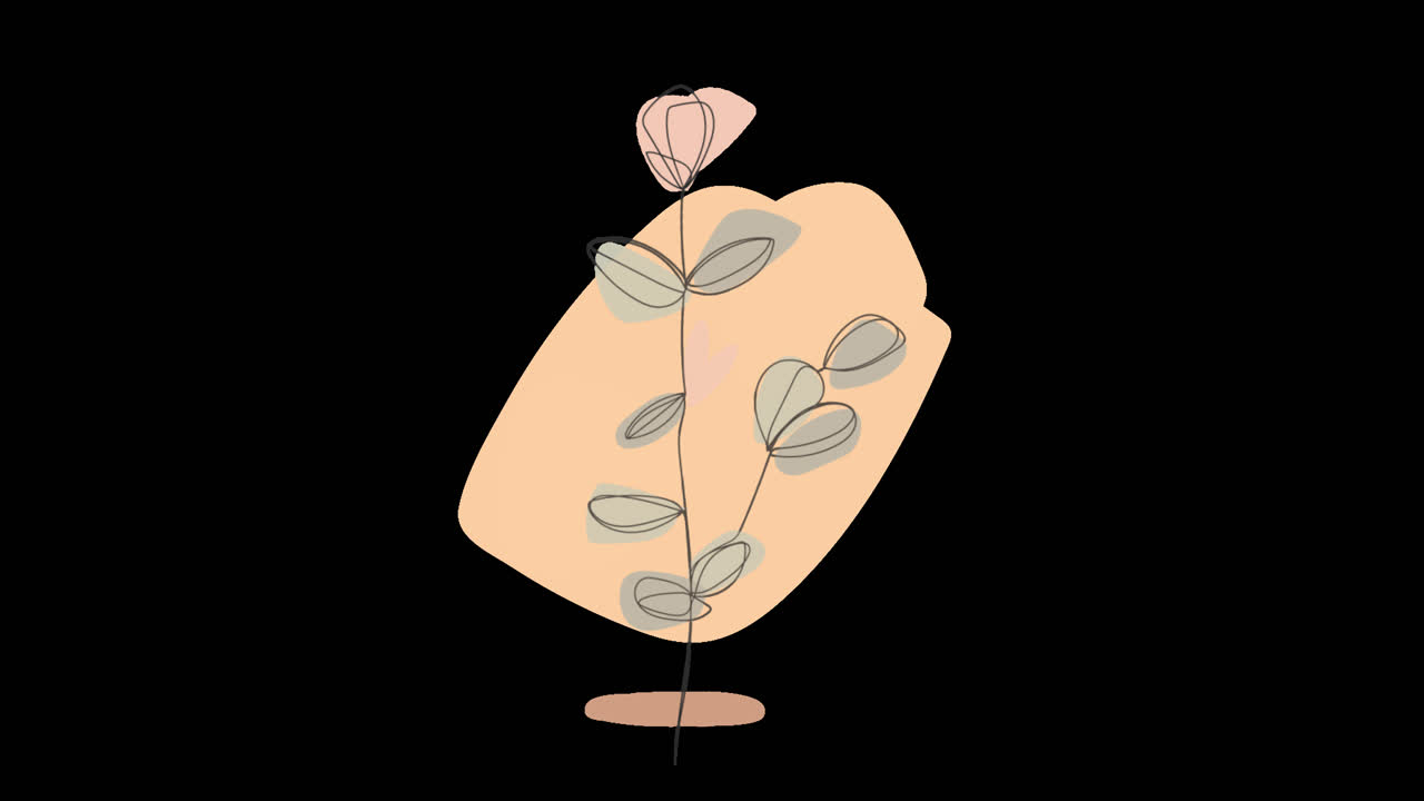 추상적인 꽃 라인 아트