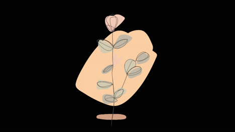 arte de líneas florales abstractas