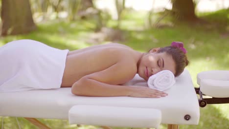 pretty young woman having a spa treatment