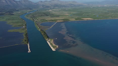 river delta and valley of neretva in southern croatia - aerial drone view
