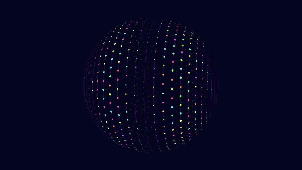 Motion abstract and futuristic sphere with dots and lines in dark space 5