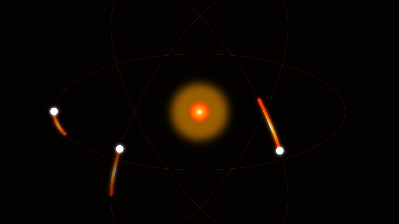 Animated Atomic Model with Orbiting Electrons