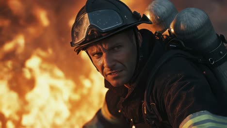 firefighter in action