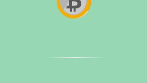 animación conceptual de bitcoin y billetera electrónica
