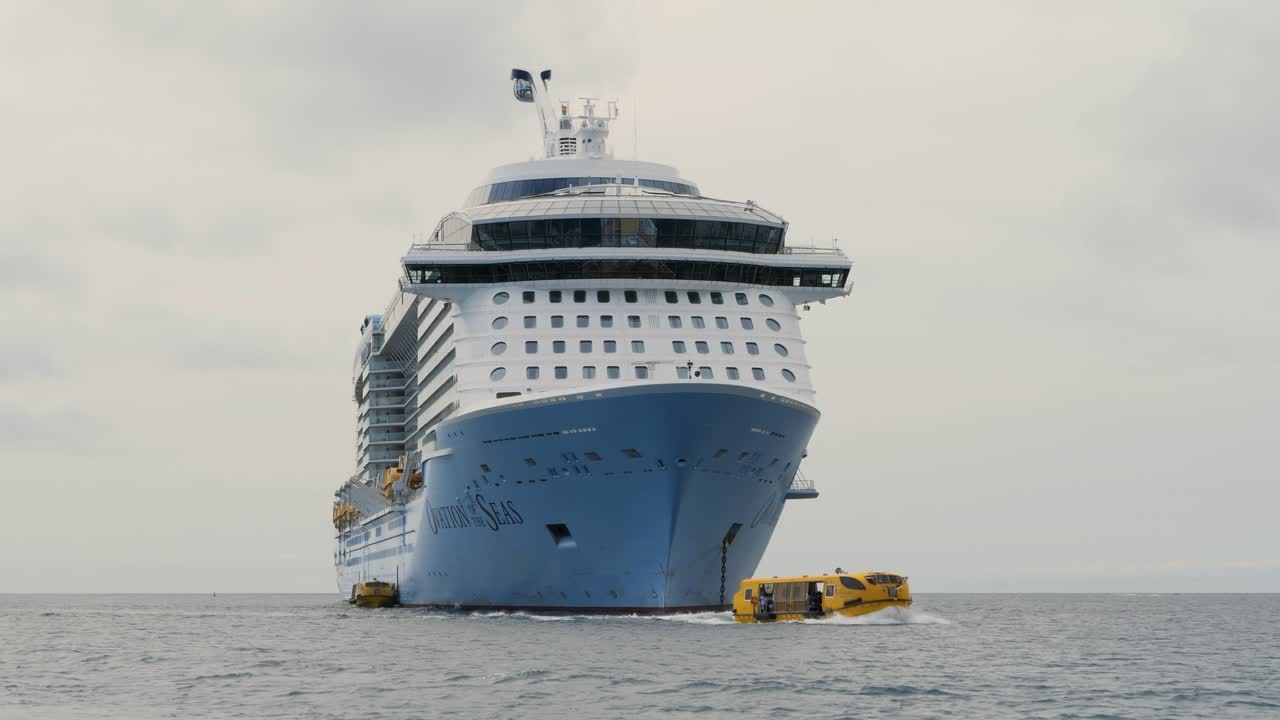Big Cruise ship anchored at Mystery Island, Vanuatu.