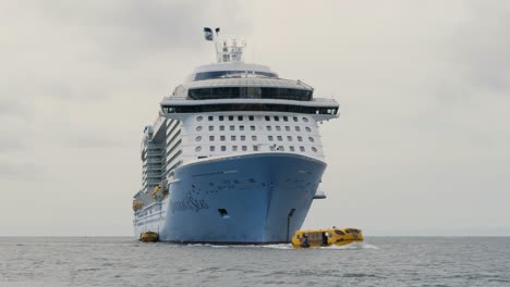 big cruise ship anchored at mystery island, vanuatu.