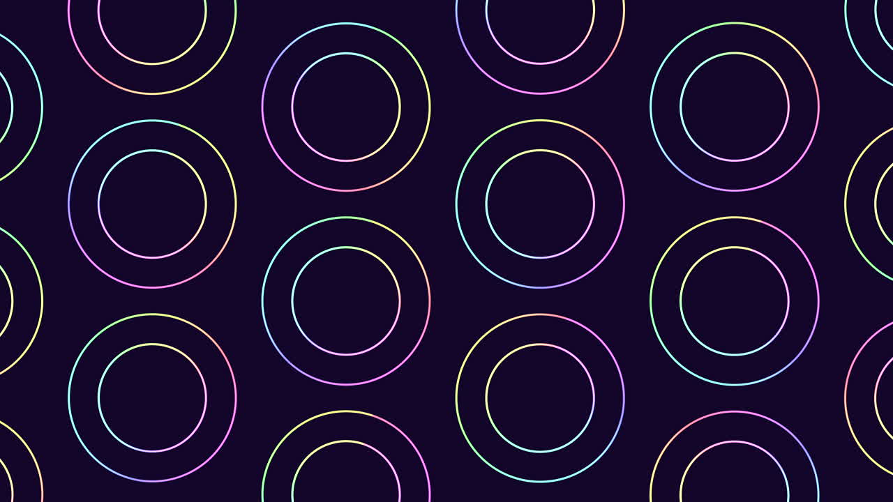 patrón circular de círculos púrpuras y azules sobre un fondo negro