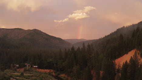 heavenly magical rainbow light ray falling over delamar california