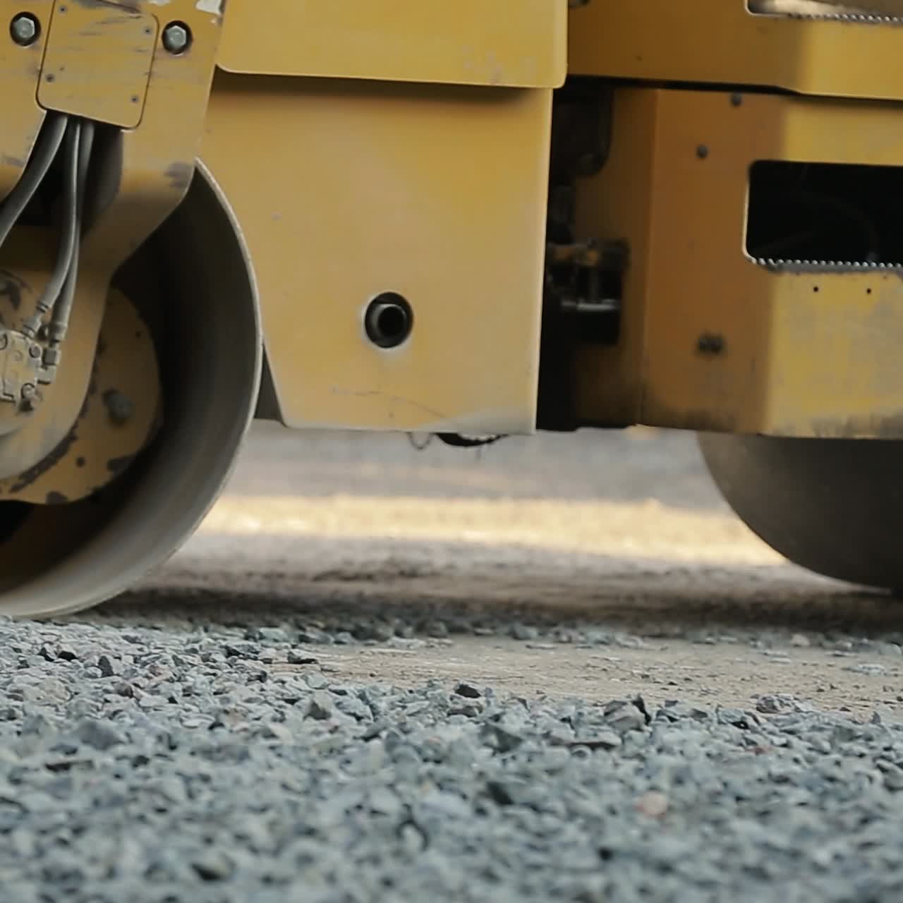 Road Roller Working On Road
