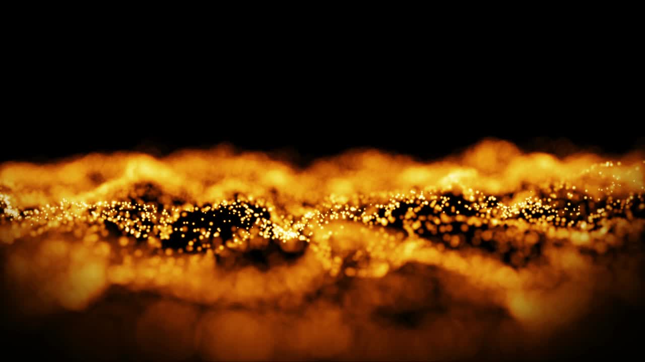 금색 파동 입자 추상적인 배경과 플레어 반이는 보케 바닥 땅 입자 별 먼지