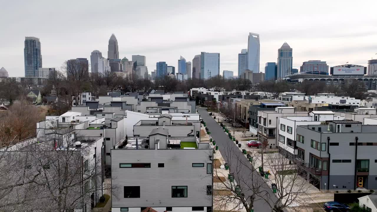 aerial push in charlotte nc, north carolina