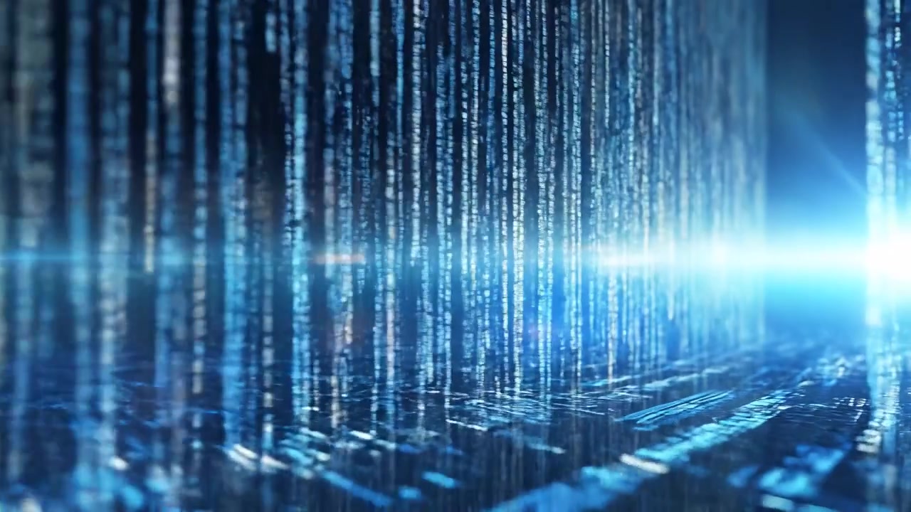 Abstract Digital Data Streams Flowing in Cyberspace