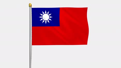 loop video of ttaiwan flag  fluttering in the wind, slow motion video of 4k , with alpha channel