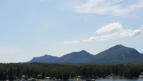 waterplane flying over ketchikan, alaska.