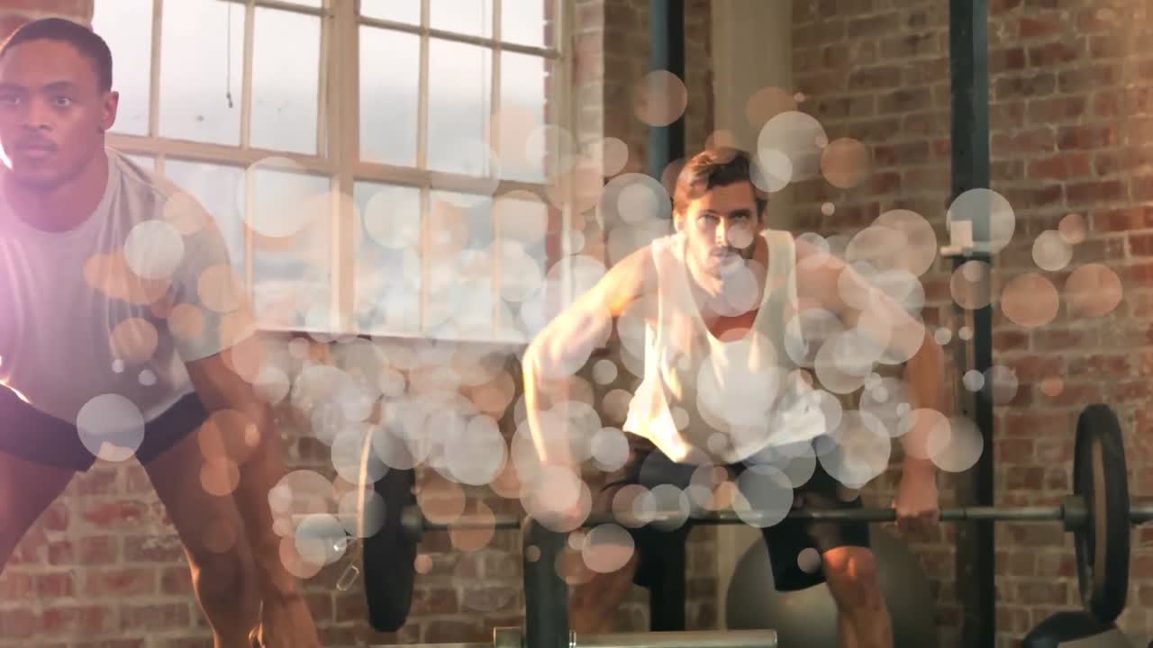 아프리카계 미국인 과 백인 남자 들 이 보디빌딩 을 하고 있다