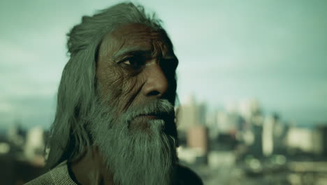 retrato de un anciano indio
