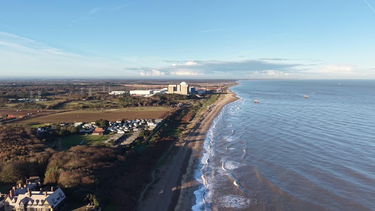 Sizewell atomkraftverk sizewell C konstruksjon antenne 4K filmopptak