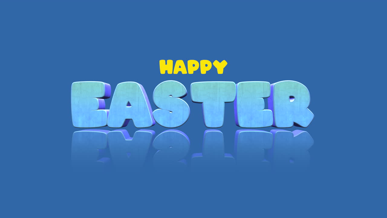 Festeggia la Pasqua con un gioioso sfondo blu e scritte bianche d'impatto