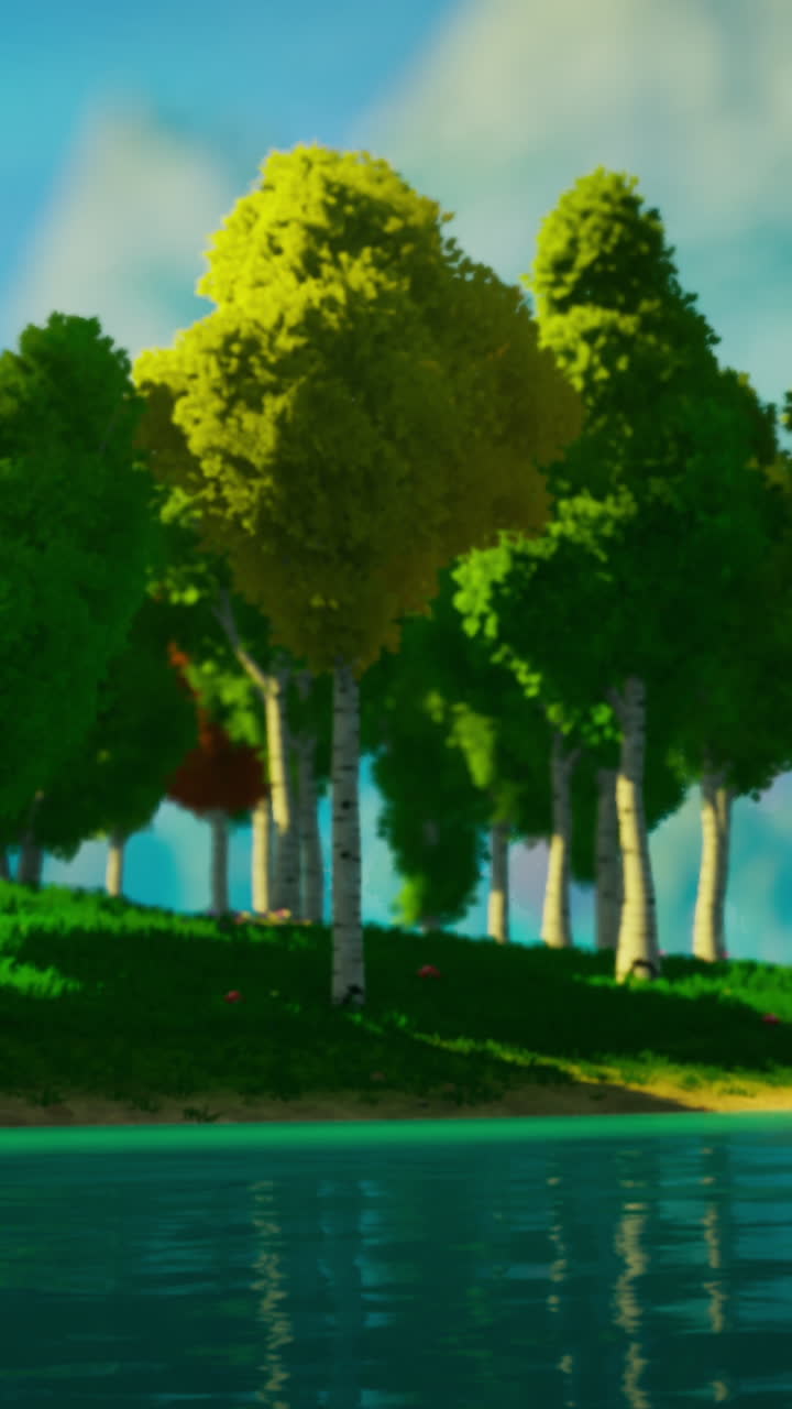 un lago pacífico en un bosque verde