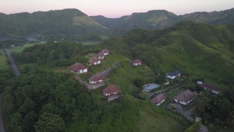 orbiting aerial of lombok jungle hilltop villa mawan