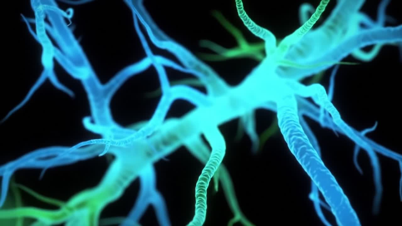 Intricate Neural Networks: A Captivating Visualization of the Complex Connections Within the Brain's Neuron Structure in Stunning Color Gradient