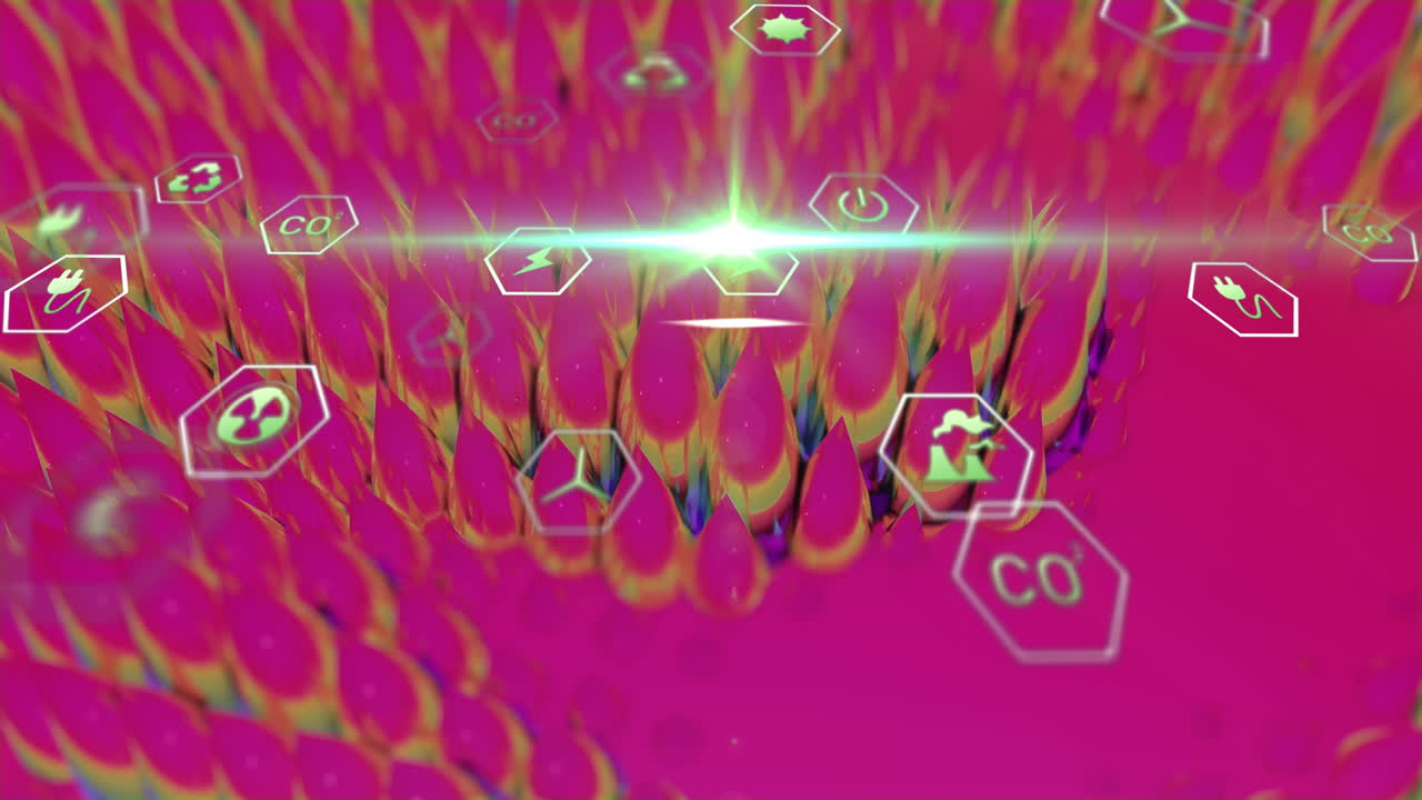 생태학 아이콘을 통해 데이터 처리의 애니메이션